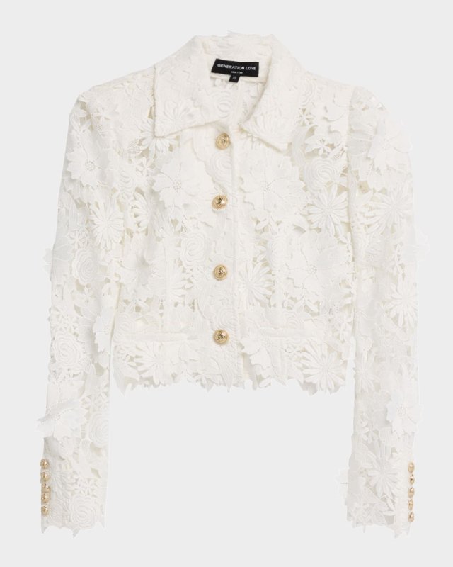 Oliver 3D Floral Lace Cropped Jacket